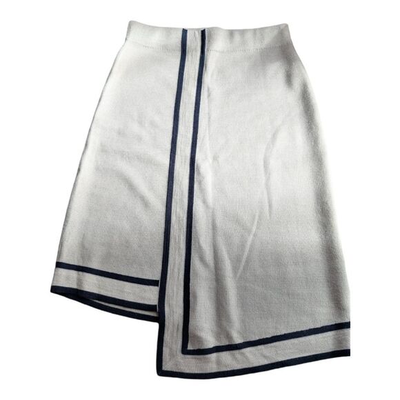 Nwot Jcrew Collection wool blend knit Contrast trim assymetrical sweater skirt S - Picture 6 of 10